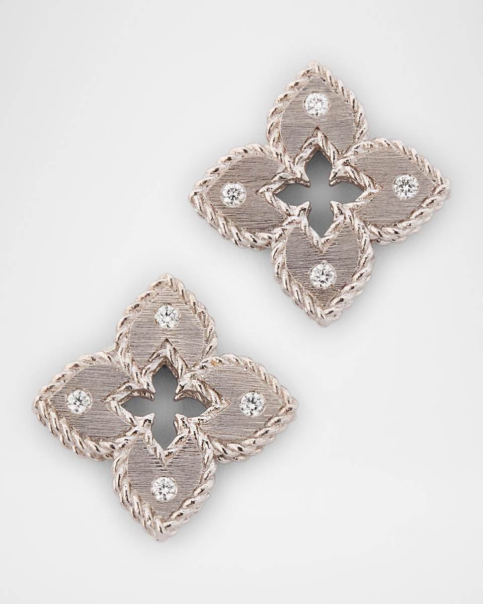 18K White Gold Diamond Venetian Princess Earrings